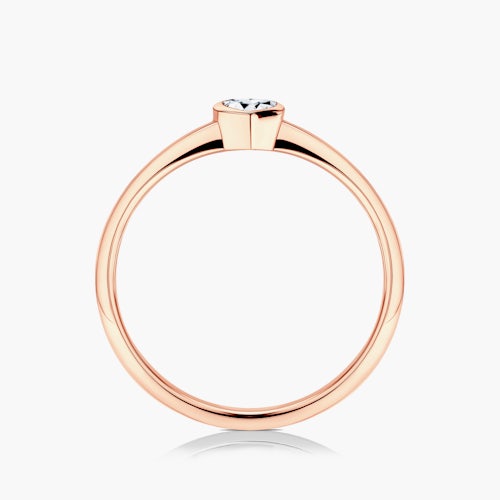 Pierścionek zaręczynowy Pure: różowe złoto, diament w szlifie serce